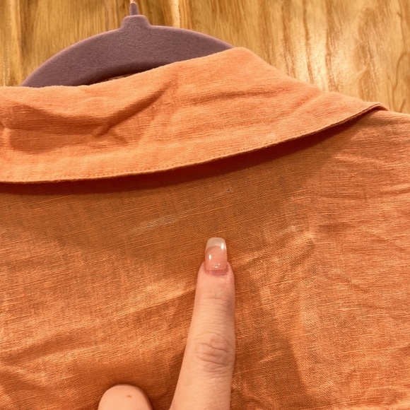 YFB Young Fabulous & Broke Women's Orange Button-Up Linen Dress - Picture 8 of 9